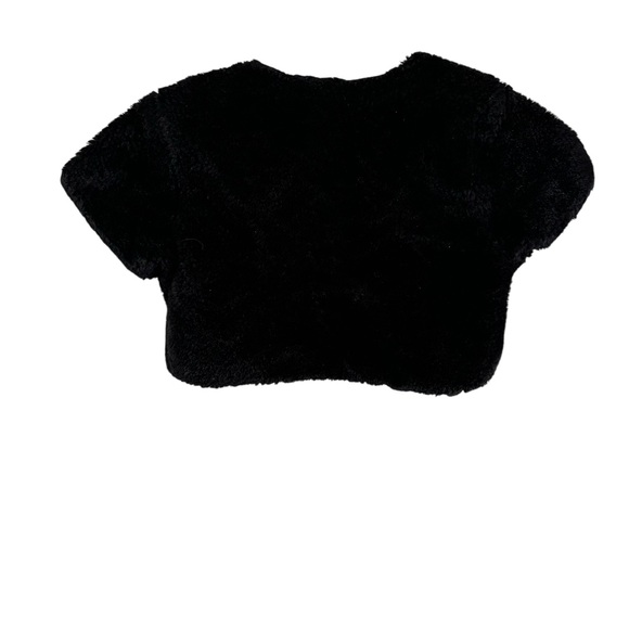 Knitworks Girl’s Christmas Dress Red/Black Roses Black Faux Fur Bolero Jacket - Picture 7 of 12